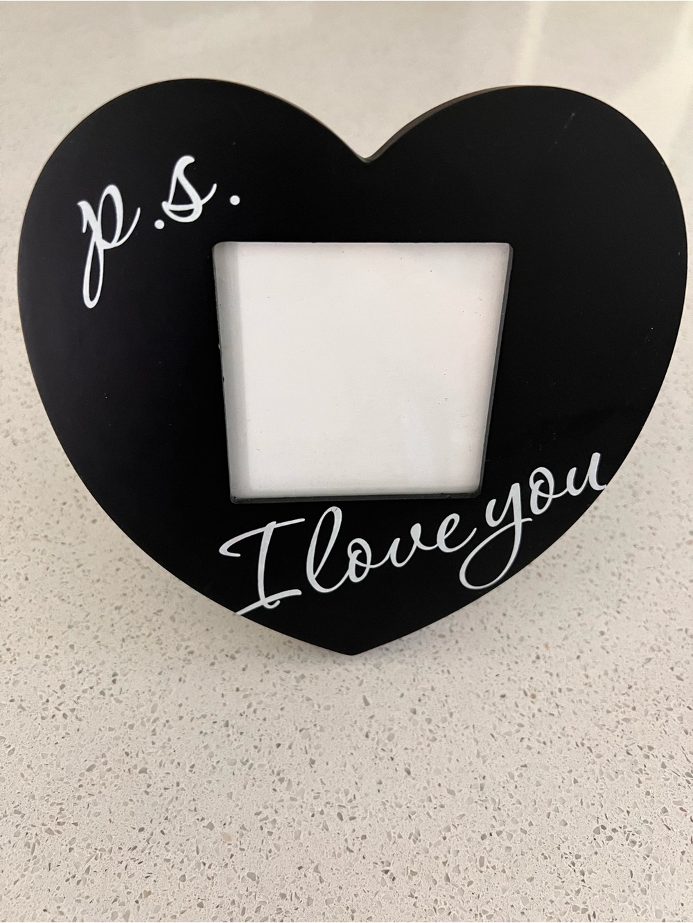 Heart "P.S. I Love You" Black Photo Frame - Tabletop Decor
